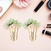 image:imageBeaupretty Jade Flower Hair Pin Chinese Hair Stick Jade Hairpin Retro Chignon Pin Traditional Classical Flower Hair Chopstick Hair Styling Accessories for Women Girls GreenGreen