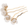 image:imageBeaupretty Jade Flower Hair Pin Chinese Hair Stick Jade Hairpin Retro Chignon Pin Traditional Classical Flower Hair Chopstick Hair Styling Accessories for Women Girls GreenWhite