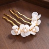 image:imageBeaupretty Jade Flower Hair Pin Chinese Hair Stick Jade Hairpin Retro Chignon Pin Traditional Classical Flower Hair Chopstick Hair Styling Accessories for Women Girls GreenWhite