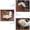 image:imageBeaupretty Jade Flower Hair Pin Chinese Hair Stick Jade Hairpin Retro Chignon Pin Traditional Classical Flower Hair Chopstick Hair Styling Accessories for Women Girls GreenWhite