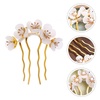 image:imageBeaupretty Jade Flower Hair Pin Chinese Hair Stick Jade Hairpin Retro Chignon Pin Traditional Classical Flower Hair Chopstick Hair Styling Accessories for Women Girls GreenWhite