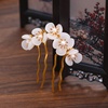 image:imageBeaupretty Jade Flower Hair Pin Chinese Hair Stick Jade Hairpin Retro Chignon Pin Traditional Classical Flower Hair Chopstick Hair Styling Accessories for Women Girls GreenWhite