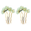 image:imageBeaupretty Jade Flower Hair Pin Chinese Hair Stick Jade Hairpin Retro Chignon Pin Traditional Classical Flower Hair Chopstick Hair Styling Accessories for Women Girls GreenGreen