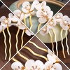 image:imageBeaupretty Jade Flower Hair Pin Chinese Hair Stick Jade Hairpin Retro Chignon Pin Traditional Classical Flower Hair Chopstick Hair Styling Accessories for Women Girls GreenWhite