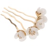 image:imageBeaupretty Jade Flower Hair Pin Chinese Hair Stick Jade Hairpin Retro Chignon Pin Traditional Classical Flower Hair Chopstick Hair Styling Accessories for Women Girls GreenWhite