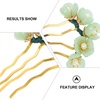 image:imageBeaupretty Jade Flower Hair Pin Chinese Hair Stick Jade Hairpin Retro Chignon Pin Traditional Classical Flower Hair Chopstick Hair Styling Accessories for Women Girls GreenGreen
