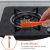 image:imageBeaupretty Kitchen Cleaning Brush for Degreasing Stovetop Scrub Brush with Pick Needle for Gas Hole Unclogging Heavy Duty Crevice Cleaner for Burners Ovens Grills and GroutOrange