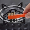image:imageBeaupretty Kitchen Cleaning Brush for Degreasing Stovetop Scrub Brush with Pick Needle for Gas Hole Unclogging Heavy Duty Crevice Cleaner for Burners Ovens Grills and GroutOrange