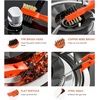 image:imageBeaupretty Kitchen Cleaning Brush for Degreasing Stovetop Scrub Brush with Pick Needle for Gas Hole Unclogging Heavy Duty Crevice Cleaner for Burners Ovens Grills and GroutOrange