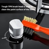 image:imageBeaupretty Kitchen Cleaning Brush for Degreasing Stovetop Scrub Brush with Pick Needle for Gas Hole Unclogging Heavy Duty Crevice Cleaner for Burners Ovens Grills and GroutOrange