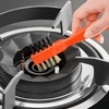 image:imageBeaupretty Kitchen Cleaning Brush for Degreasing Stovetop Scrub Brush with Pick Needle for Gas Hole Unclogging Heavy Duty Crevice Cleaner for Burners Ovens Grills and GroutOrange