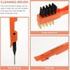 image:imageBeaupretty Kitchen Cleaning Brush for Degreasing Stovetop Scrub Brush with Pick Needle for Gas Hole Unclogging Heavy Duty Crevice Cleaner for Burners Ovens Grills and GroutOrange