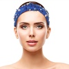 image:imageBeaupretty Knotted Wide Headband Rhinestone Pearl Headband Fashionable Baseball Head Band Knot Wide for Women GirlsBlueBlue