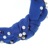 image:imageBeaupretty Knotted Wide Headband Rhinestone Pearl Headband Fashionable Baseball Head Band Knot Wide for Women GirlsBlueBlue