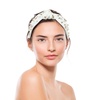 image:imageBeaupretty Knotted Wide Headband Rhinestone Pearl Headband Fashionable Baseball Head Band Knot Wide for Women GirlsBlueWhite