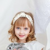 image:imageBeaupretty Knotted Wide Headband Rhinestone Pearl Headband Fashionable Baseball Head Band Knot Wide for Women GirlsBlueWhite