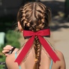 image:imageBeaupretty Lace Hair Bows for Women 4Pcs Large Bow Hair Clips with Long Tails Elegant Accessories for Wedding Party Daily Styling