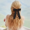 image:imageBeaupretty Lace Hair Bows for Women 4Pcs Large Bow Hair Clips with Long Tails Elegant Accessories for Wedding Party Daily Styling