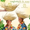 image:imageBeaupretty Lightweight Woven Straw Hat for Men Hawaiian Style Beach Sun Hat Breathable Summer Headwear Suitable for Head Circumference Outdoor Activities and Parties