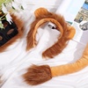 image:imageBeaupretty Lion Cosplay Costume Set Lion Plush RolePlaying Accessories Gloves Ears Headband Tail Kit for Women Men Adults Brown