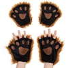 image:imageBeaupretty Lion Cosplay Costume Set Lion Plush RolePlaying Accessories Gloves Ears Headband Tail Kit for Women Men Adults Brown