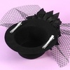 image:imageBeaupretty Mini Top Hat Hair Clip Fascinator Headband Small Hat Black Veil Hair Clip Headdress for Halloween Tea Party Tea Party s