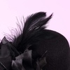 image:imageBeaupretty Mini Top Hat Hair Clip Fascinator Headband Small Hat Black Veil Hair Clip Headdress for Halloween Tea Party Tea Party s