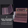 image:imageBeaupretty Nail Drill Bits Organizer Box 4 Pieces Compact Storage Case with 14 Holes for Polishing Grinding Heads Manicure Tool Holder 393X295X051In
