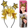 image:imageBeaupretty New Year Party Supplies 2026 Happy New Year Headband Tiara Stars Hairband Golden Holiday Party HeaddressGolden