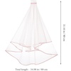 image:imageBeaupretty Pink Veil 2 Tier Center Cascade Wedding Veil Bridal Bridal Wedding with Comb Party Photo Shot Short Double Layer Halloween