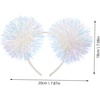 image:imageBeaupretty Pom Pom Headband Head Bopper Tinsel Pompom Ball Headband Foil Strips Pompom Headband Fashion Headband Cosplay Hair Accessories for Girls Women Christmas Party BirthdayWhite