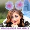 image:imageBeaupretty Pom Pom Headband Tinsel Fluffy Ball Hairband Head Boppers Headband Ponytail Party Headwear PinkPink