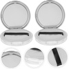 image:imageBeaupretty Portable Loose Powder Box with Puff Compact Empty Powder Case 295In Travel Cosmetic Container Lightweight Refillable Makeup AccessorySilver