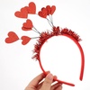 image:imageBeaupretty Red Love Heart Headband Valentines Day Hair Hoop Tinsel Hair Loop Hair Clasp Hair Band Hair Accessories for Girl Women Wedding present Decor Red