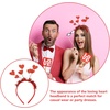 image:imageBeaupretty Red Love Heart Headband Valentines Day Hair Hoop Tinsel Hair Loop Hair Clasp Hair Band Hair Accessories for Girl Women Wedding present Decor Red