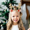 image:imageBeaupretty Reindeer Antlers Headband Elk Antler Headband with Bell Headpiece Christmas Festival Party Accessories for Women and GirlsRedGolden