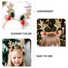image:imageBeaupretty Reindeer Antlers Headband Elk Antler Headband with Bell Headpiece Christmas Festival Party Accessories for Women and GirlsRedGolden