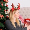 image:imageBeaupretty Reindeer Antlers Headband Elk Antler Headband with Bell Headpiece Christmas Festival Party Accessories for Women and GirlsRedRed