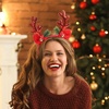 image:imageBeaupretty Reindeer Antlers Headband Elk Antler Headband with Bell Headpiece Christmas Festival Party Accessories for Women and GirlsRedRed