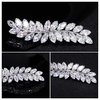 image:imageBeaupretty Rhinestone Hair Clips Crystal Leaf Hair Clip Diamond Hair Barrettes Hair Bang Clamp Decorative Alligator Hair Pins For Women Weddings Bridal Hair Accessories SilverSilver