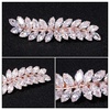 image:imageBeaupretty Rhinestone Hair Clips Crystal Leaf Hair Clip Diamond Hair Barrettes Hair Bang Clamp Decorative Alligator Hair Pins For Women Weddings Bridal Hair Accessories SilverRose Gold