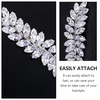 image:imageBeaupretty Rhinestone Hair Clips Crystal Leaf Hair Clip Diamond Hair Barrettes Hair Bang Clamp Decorative Alligator Hair Pins For Women Weddings Bridal Hair Accessories SilverSilver