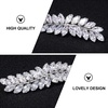 image:imageBeaupretty Rhinestone Hair Clips Crystal Leaf Hair Clip Diamond Hair Barrettes Hair Bang Clamp Decorative Alligator Hair Pins For Women Weddings Bridal Hair Accessories SilverSilver