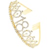 image:imageBeaupretty Rhinestone Headpiece 18th Birthday Crystal Rhinestone Princess Tiara Headband with Hair Comb for Birthday Party Wedding Bridal Decor Golden 60th Birthday Decorations Women