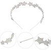 image:imageBeaupretty Rhinestone Star Crown Bridal Crystal Star Tiara Jewelry Headpiece Silver Wedding Christmas Hair Accessories for Women and Girls