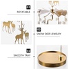image:imageBeaupretty Romantic Metal Tealight Candlestick Deer Candle Spinner Rotary Spinning Candle Holder Jewelry Dish Holder for Christmas Wedding Home Decor