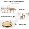 image:imageBeaupretty Romantic Metal Tealight Candlestick Deer Candle Spinner Rotary Spinning Candle Holder Jewelry Dish Holder for Christmas Wedding Home Decor