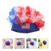 image:imageBeaupretty Short Curly Afro Wig with USA Flag Hairband Patriotic Sports Fan Wig for Soccer Football Matches Fluffy National Flag Costume AccessoryRed