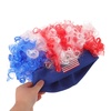 image:imageBeaupretty Short Curly Afro Wig with USA Flag Hairband Patriotic Sports Fan Wig for Soccer Football Matches Fluffy National Flag Costume AccessoryRed
