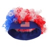 image:imageBeaupretty Short Curly Afro Wig with USA Flag Hairband Patriotic Sports Fan Wig for Soccer Football Matches Fluffy National Flag Costume AccessoryRed